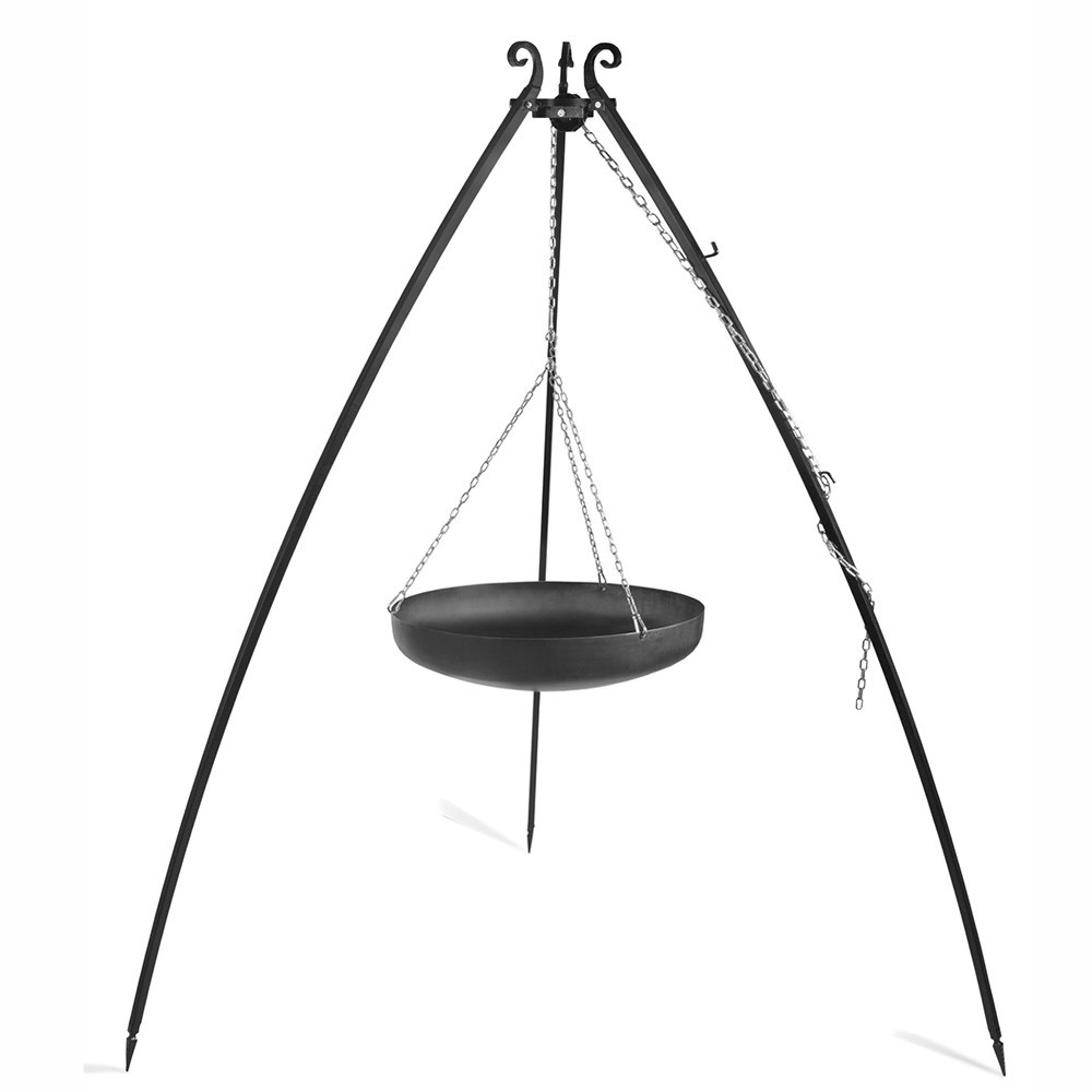 Wok en acier suspendu sur trépied 200cm