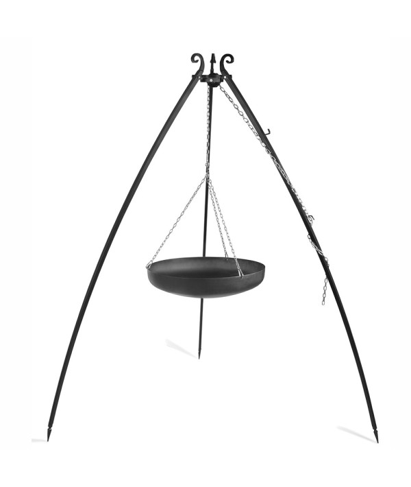Wok en acier suspendu sur trépied 200cm