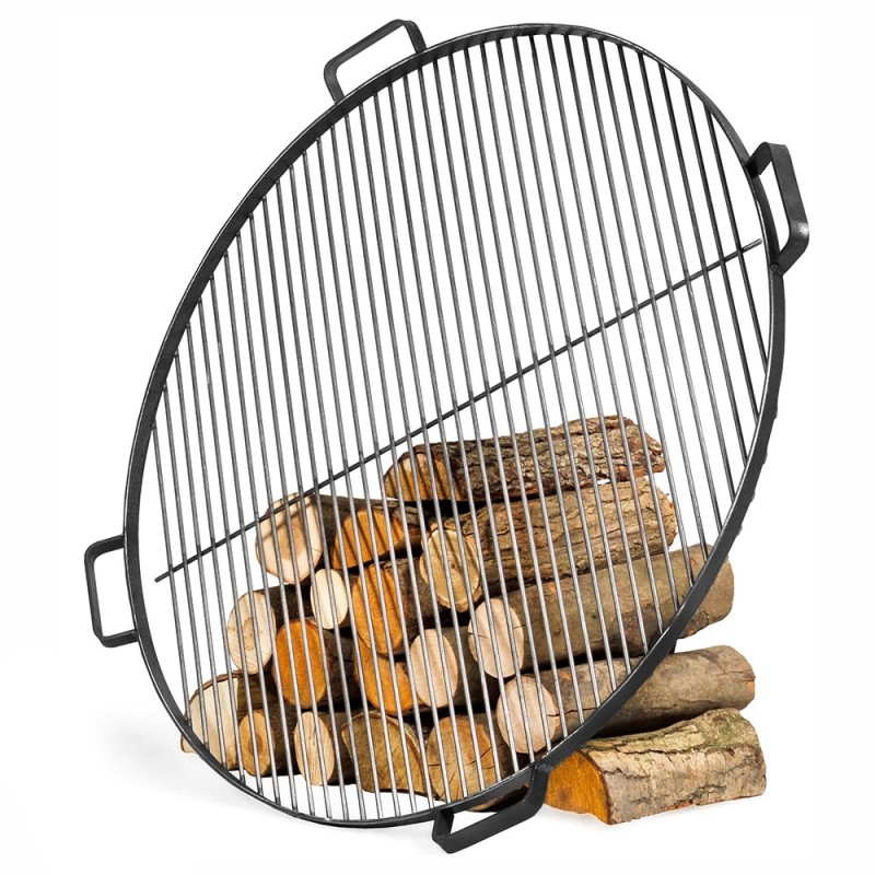 Grille de cuisson de 70cm de diamètre en acier avec poignées pour brasero de jardin Grille de cuisson de 70cm de diamètre en acier avec poignées pour brasero de jardin