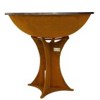 Brasero en Corten avec socle en forme d'&eacute;toile et vasque en forme de bol France Braseros