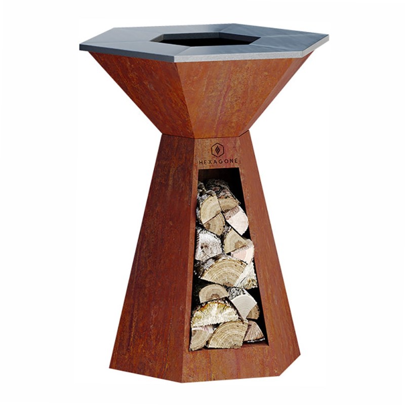 Brasero en acier Corten Agape 85cm de diamètre - aspect artistique et robuste
