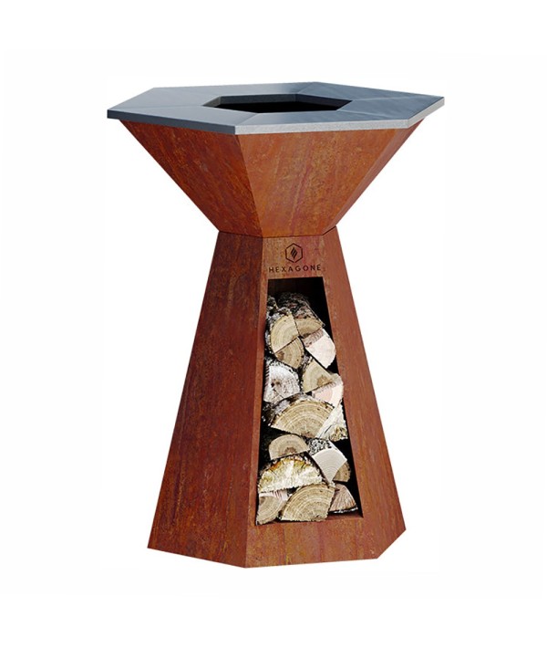 Brasero en acier Corten Agape 85cm de diamètre - aspect artistique et robuste