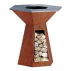 Brasero en acier corten de 105cm de diamètre - robuste, solide avec un aspect esthétique