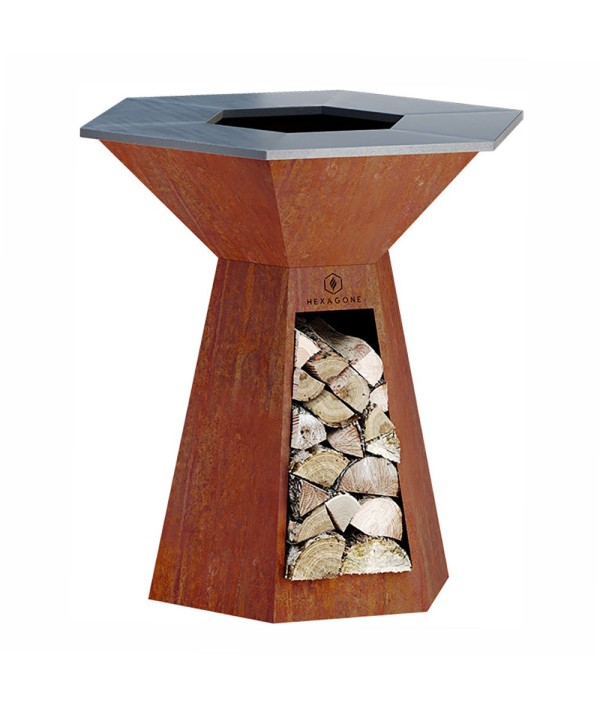 Brasero en acier corten de 105cm de diamètre - robuste, solide avec un aspect esthétique