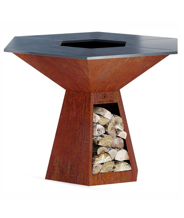 Brasero en acier corten de 150cm de diamètre - robuste, solide avec un aspect esthétique - pensé pour être convivial