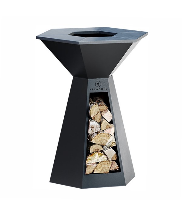 Brasero 85cm de diamètre et 98cm de hauteur en epoxy noir design élégant