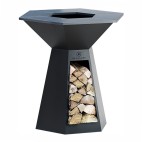 Brasero 105cm de diamètre pour barbecue en terrasse - design en epoxy noir élégant