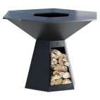 Brasero 150cm de diamètre - grande surface pour cuire vos aliments - design en epoxy noir sophistiqué