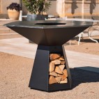 Brasero 150cm de diamètre - grande surface pour cuire vos aliments - design en epoxy noir sophistiqué
