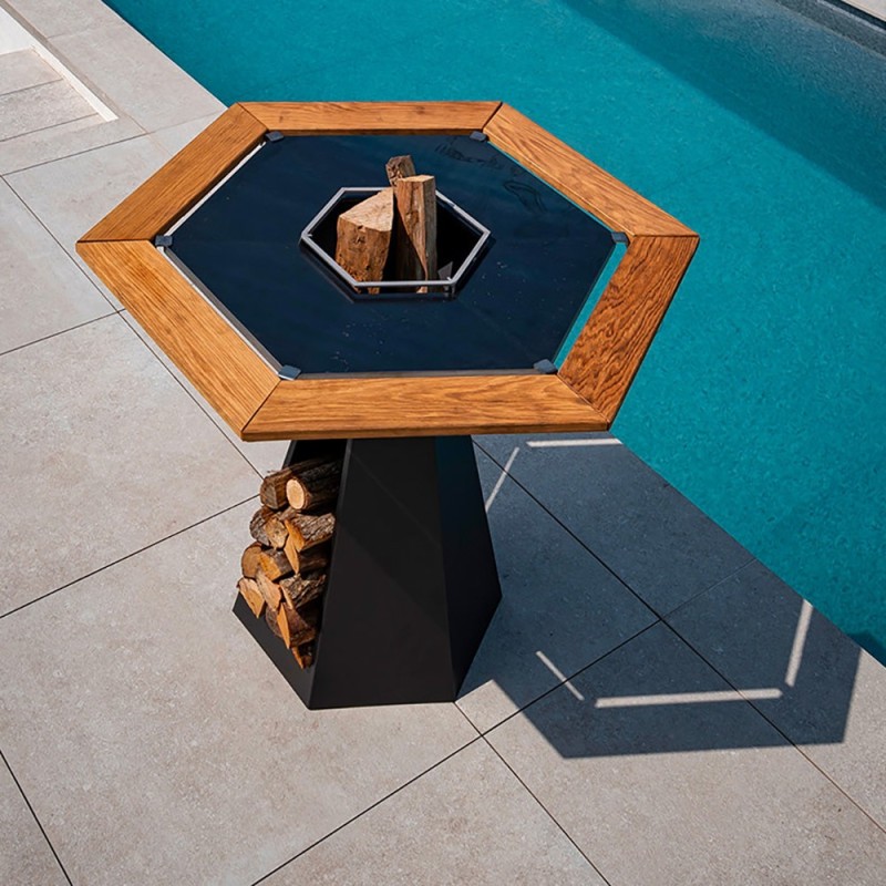 Ceinture de bois pour Brasero 150cm de diamètre (exemple de mise en situation)