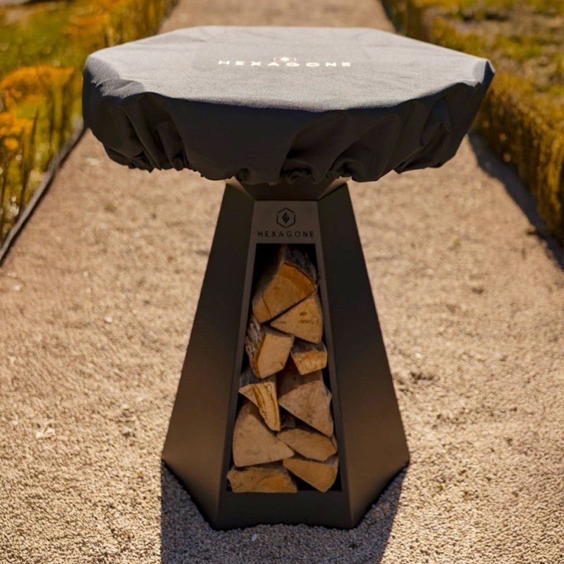Charlotte de protection pour brasero Hexagone 85cm de diamètre (exemple de mise en situation)