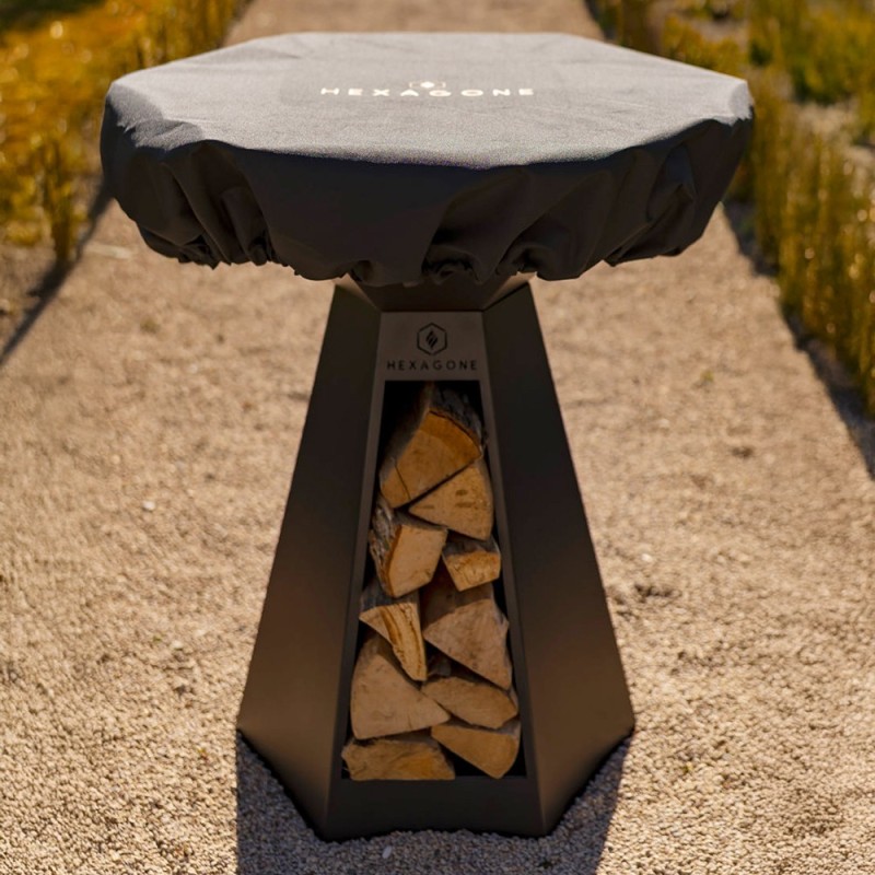 Charlotte de protection pour brasero Hexagone 105cm de diamètre (exemple de mise en situation)