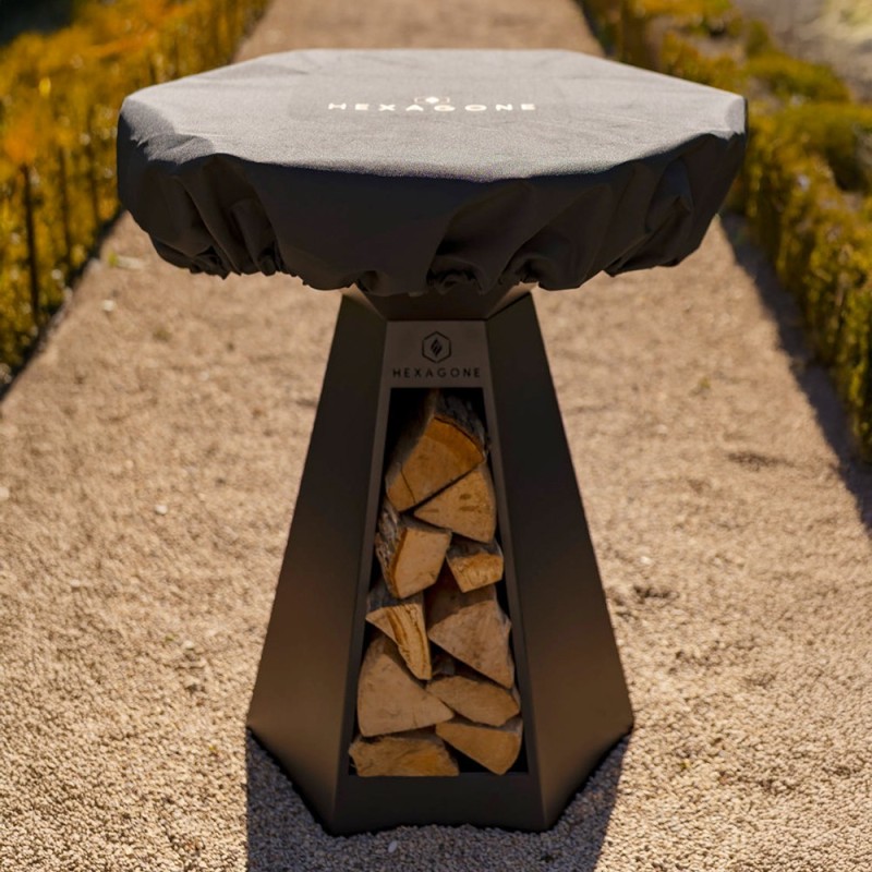 Charlotte de protection pour brasero Hexagone 150cm de diamètre (exemple de mise en situation)