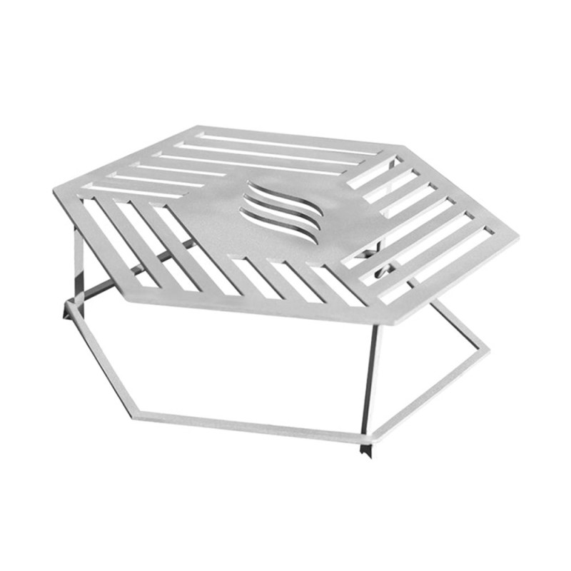 grille plinthe pour brasero 85cm en inox - cuisson surélevée au centre du barbecue