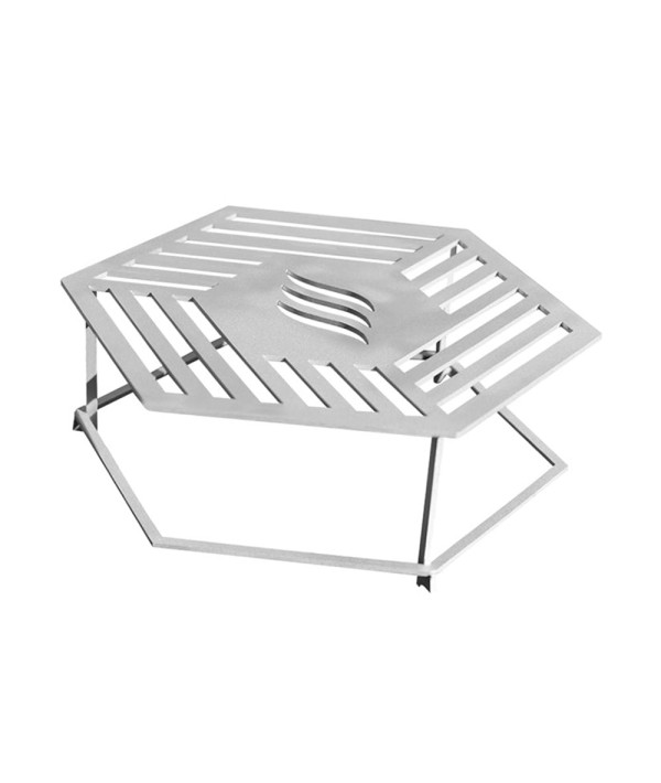 grille plinthe pour brasero 85cm en inox - cuisson surélevée au centre du barbecue