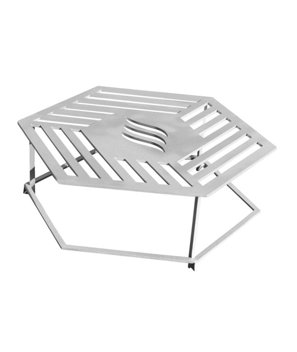 grille plinthe pour brasero 105cm en inox - cuisson surélevée au centre du barbecue