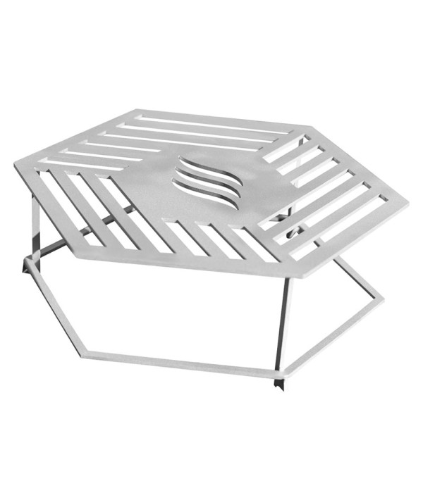 grille plinthe pour brasero 150cm en inox - cuisson surélevée au centre du barbecue
