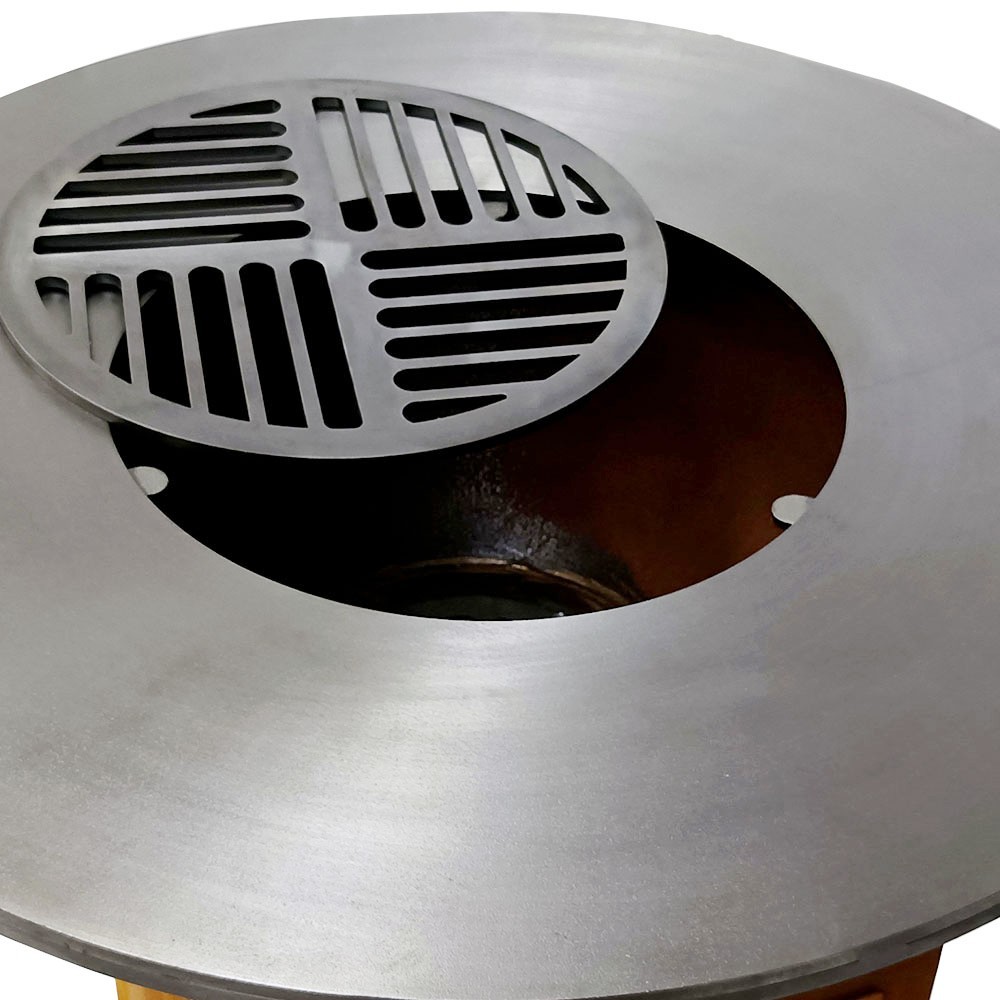 Large plaque de cuisson en acier avec grille amovible France Braseros