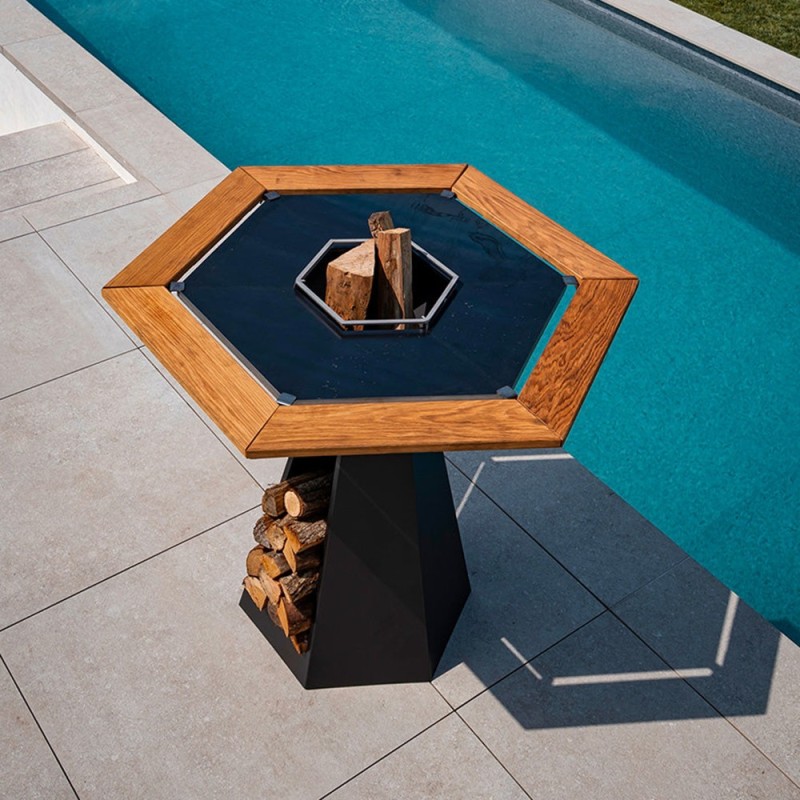 plinthe pour brasero de 85cm de diamètre - durable et esthétique (exemple de mise en situation)