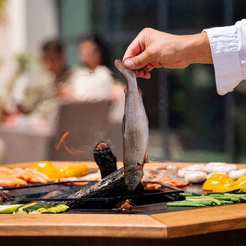 plinthe pour brasero de 105cm de diamètre - durable et esthétique (exemple de mise en situation)