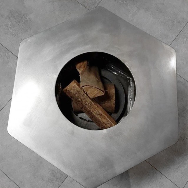 Brasero Iwona Grill en corten 80cm de diamètre en version plus compact - installation facile et rapide