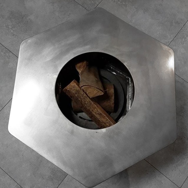 Brasero Iwona Grill en corten 100cm de diamètre en version plus compact - installation facile et rapide