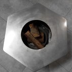 Brasero Iwona Grill en corten 100cm de diamètre en version plus compact - installation facile et rapide