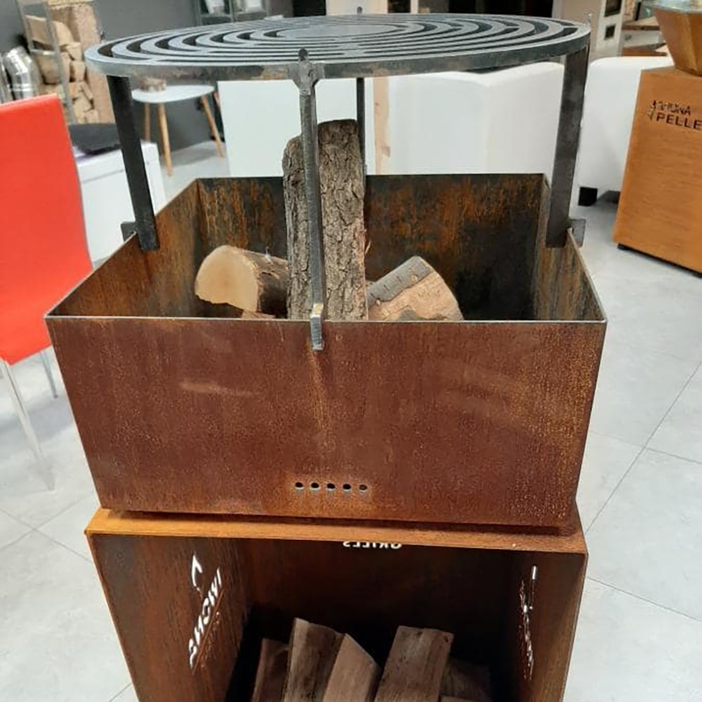 Cuisiner au feu de bois devient très facile avec le Brasero barbecue Quadro