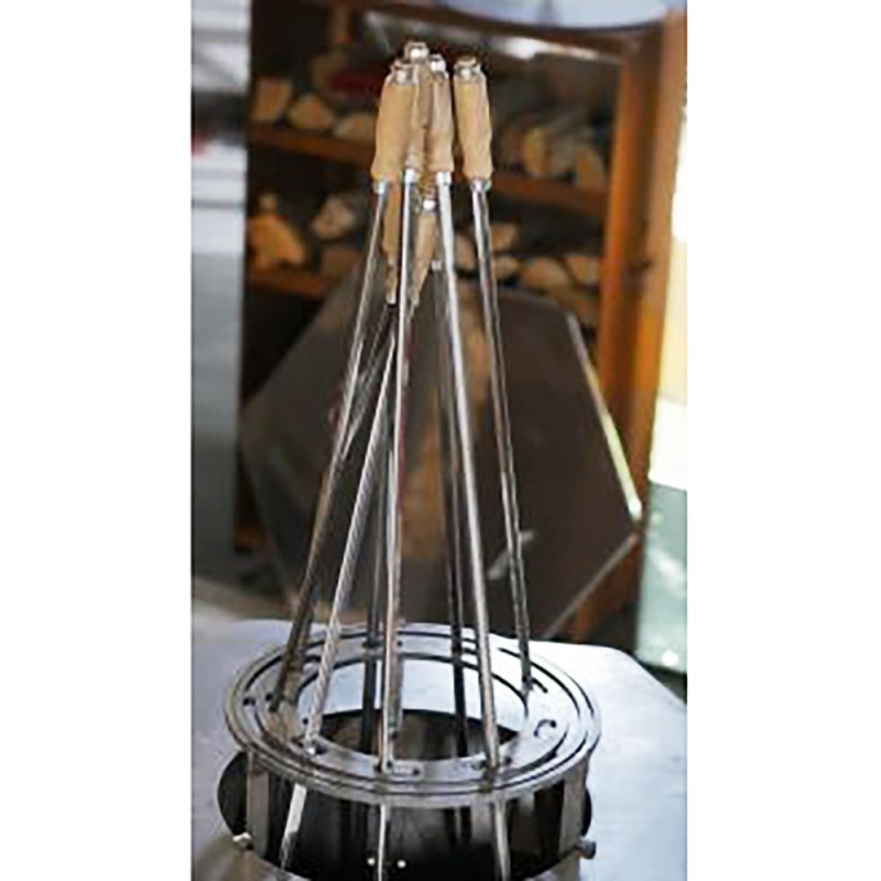 brochette pour brasero épée de grille brésilienne (exemple d'utilisation, anneau et grille vendus séparément)