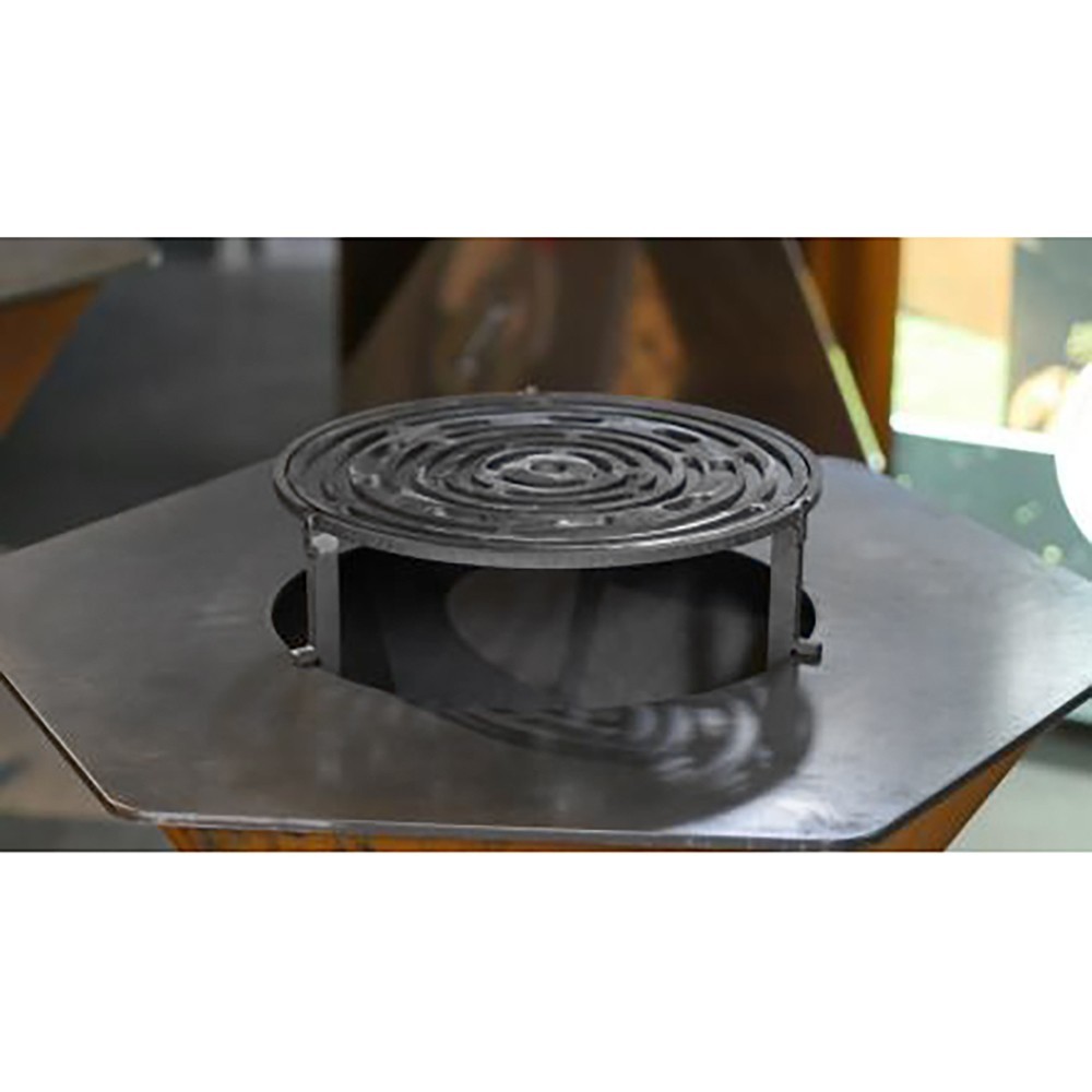 Grille pour brasero à insérer dans l'un des supports de votre choix (exemple d'utilisation, anneau de support vendu séparément)