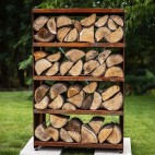 Rangement à bois pour le jardin 45x90x140cm en corten