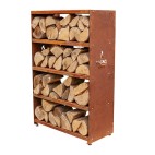 Rangement à bois pour le jardin 45x90x140cm en corten