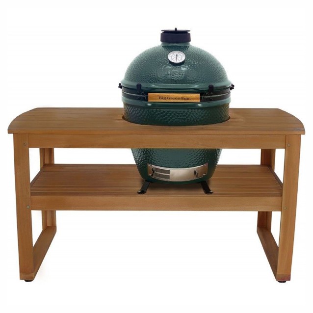 Table bois eucalyptus pour brasero big green egg XL