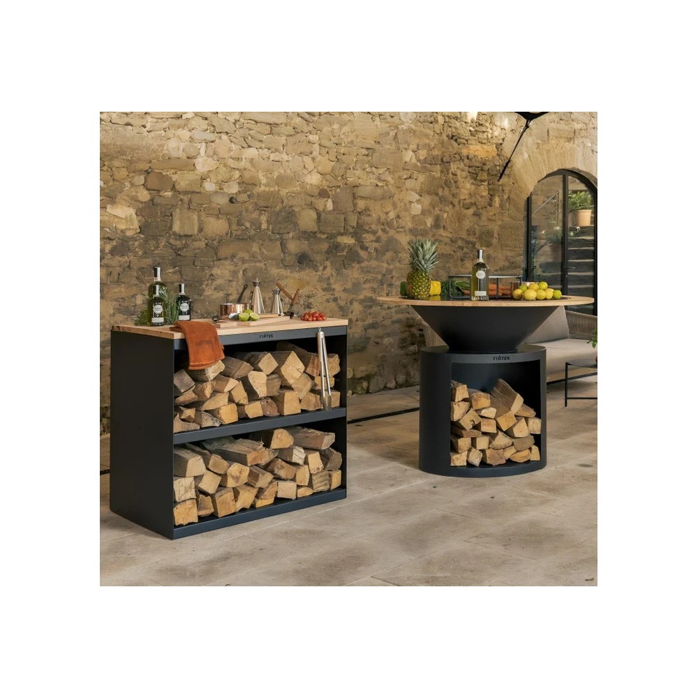 Desserte pour rangement ou plan de travail - Noir - marque Firten