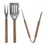 kit d'accessoires composé d'une pince, d'une spatule et d'une grande fourchette en acier France Braseros