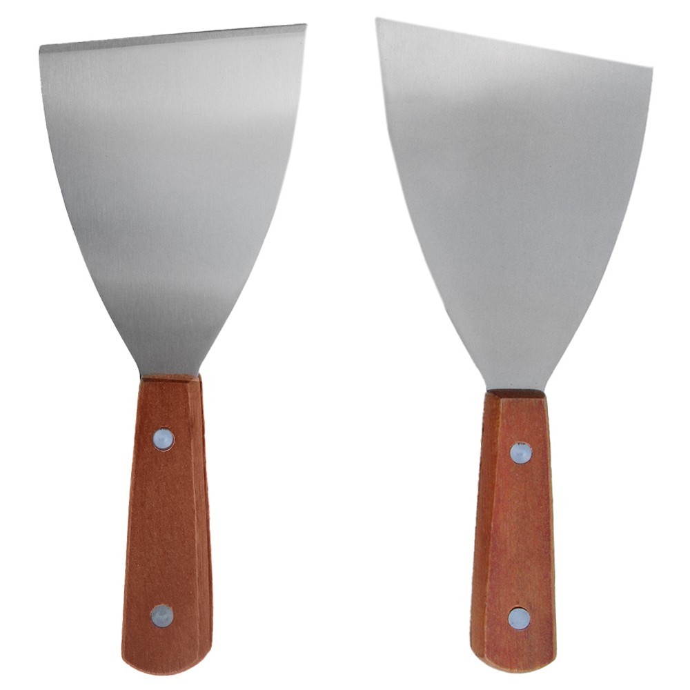Lot de deux spatules bois et métal de 20x10cm France Braseros