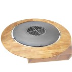 contour en bois vernis pour braseros de 100cm de diamètre France Braseros (exemple de mise en situation)