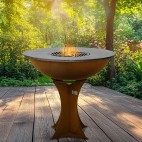 Brasero avec socle en Corten en forme d'étoile France Braseros