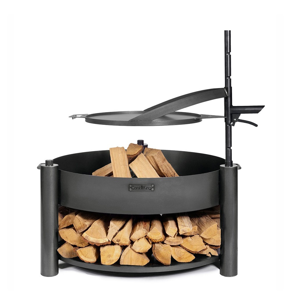 Brasero de jardin Montana X - bûcher intégré et grille - 60cm de diamètre