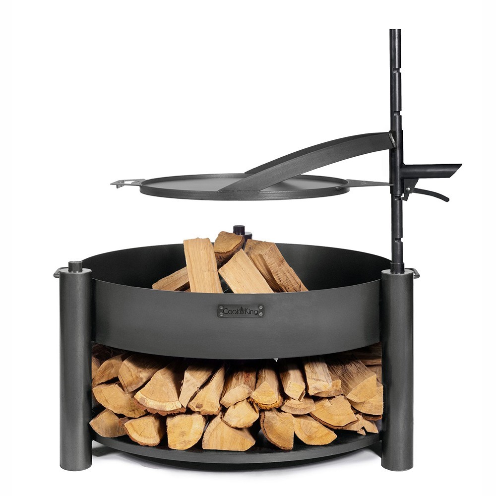 Brasero de jardin Montana X - bûcher intégré et grille  - 80cm de diamètre