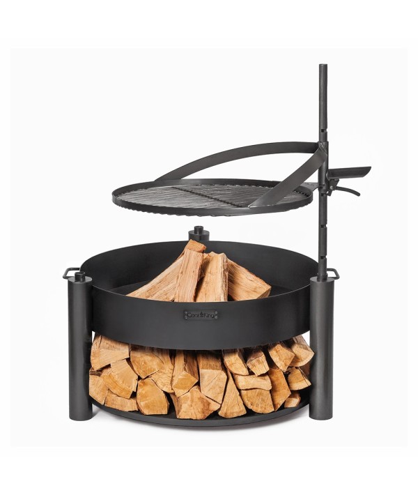Brasero de jardin Montana X avec bûcher intégré et grille
