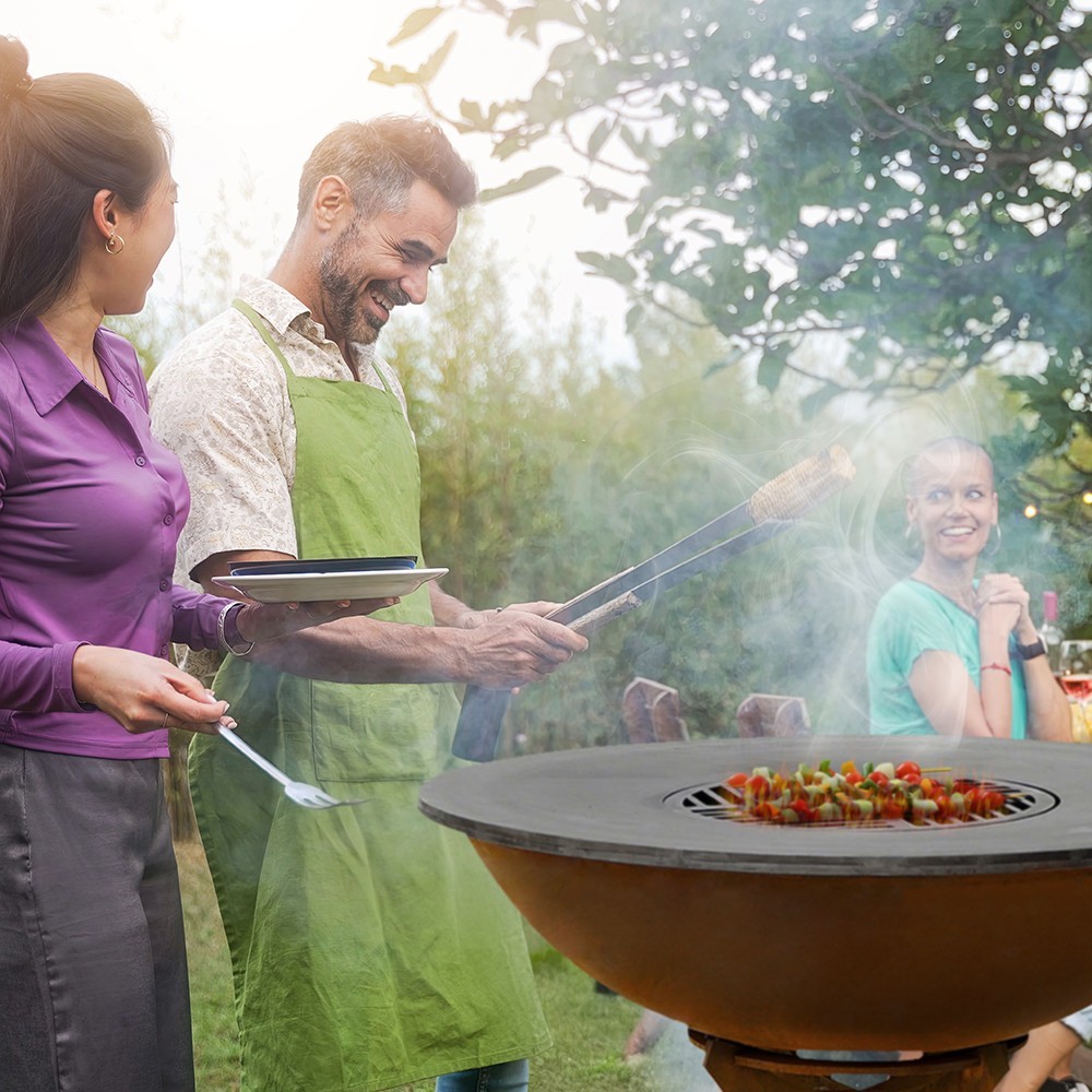 brasero plancha avec plaque de cuisson de 100cm (exemple de mise en situation)