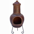 Cheminée mexicaine en argile fabriquée dans la région de Guadalajara de couleur rouge