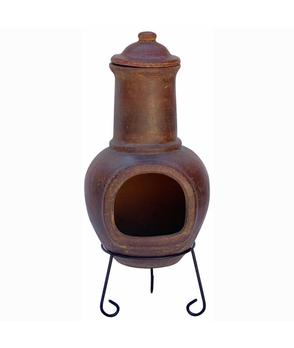 Cheminée mexicaine en argile fabriquée dans la région de Guadalajara de couleur rouge