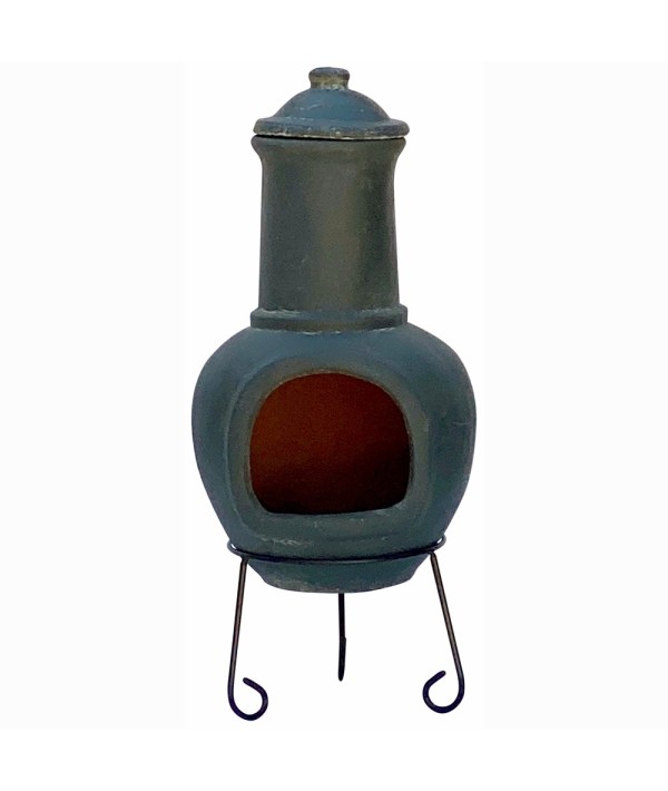 Brasero mexicain classique artisanal en terre cuite de couleur grise Sol Y Yo