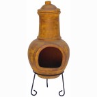 Brasero mexicain classique artisanal en terre cuite de couleur jaune Sol Y Yo