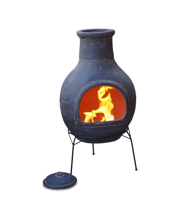 Brasero mexicain XL en terre cuite de couleur grise Sol Y Yo