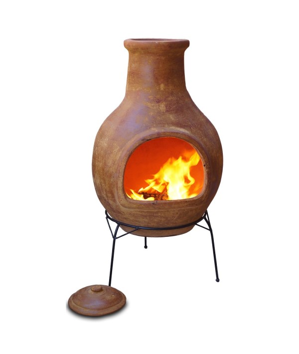 Brasero mexicain XL en terre cuite de couleur jaune Sol Y Yo