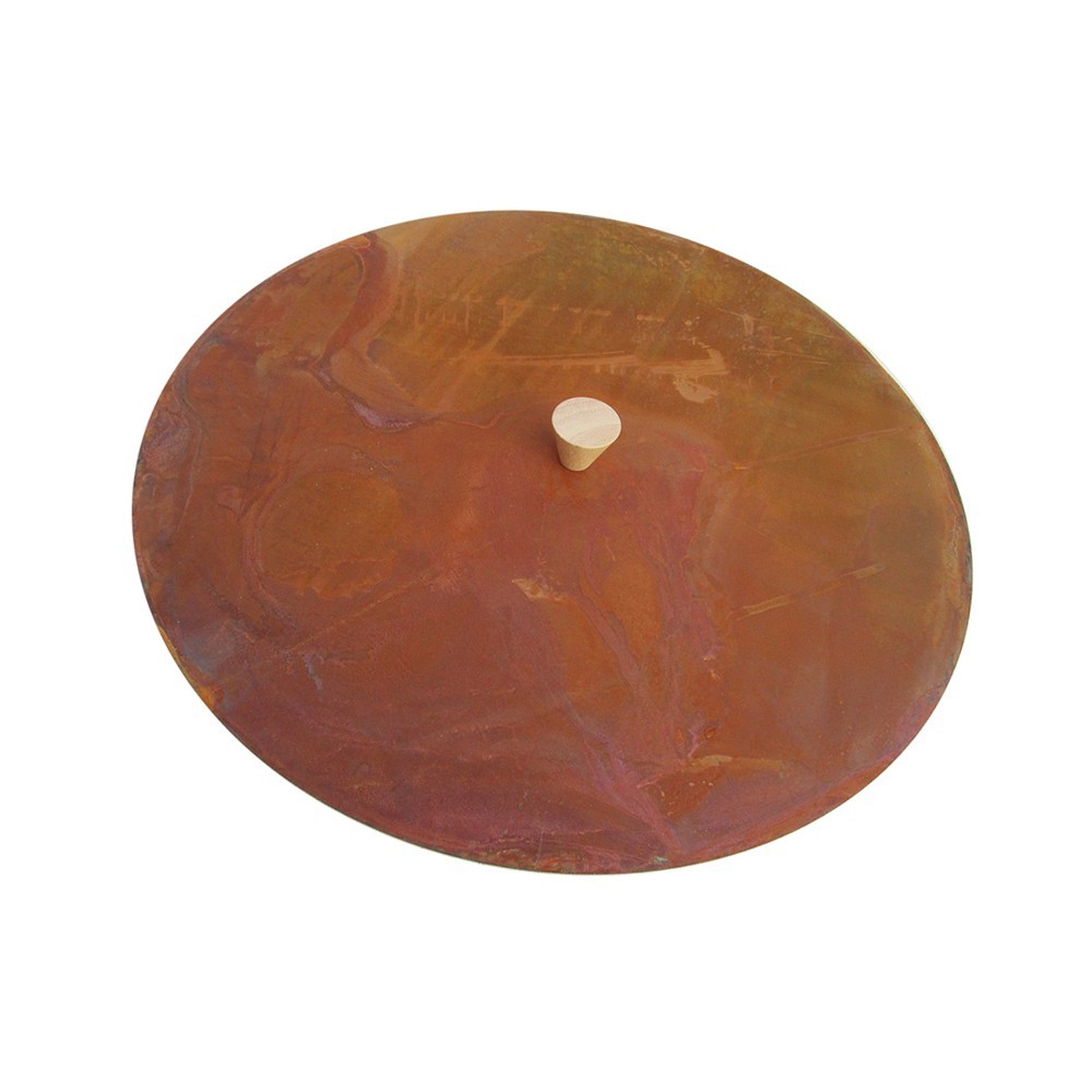 Couvercle étouffoir en acier corten de 50cm de diamètre pour brasero ou barbecue France Braseros