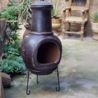 Cheminée mexicaine en argile fabriquée dans la région de Guadalajara de couleur brune
